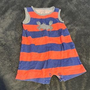 Blue and orange Crab one piece, 12 Months